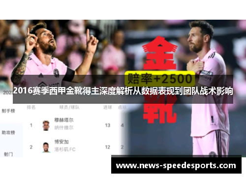 2016赛季西甲金靴得主深度解析从数据表现到团队战术影响